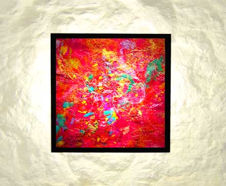 Interior design lighting ideas - art lights by UK fibre artist Mary-Clare Buckle - 'Seeing Pink' - shown hanging Interior design lighting ideas - art lights by UK fibre artist Mary-Clare Buckle - 'Seeing Pink' - shown hanging